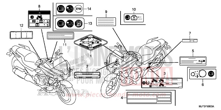 CAUTION LABEL for CTX700 ABS DARKNESS BLACK METALLIC (NH463) from 2014